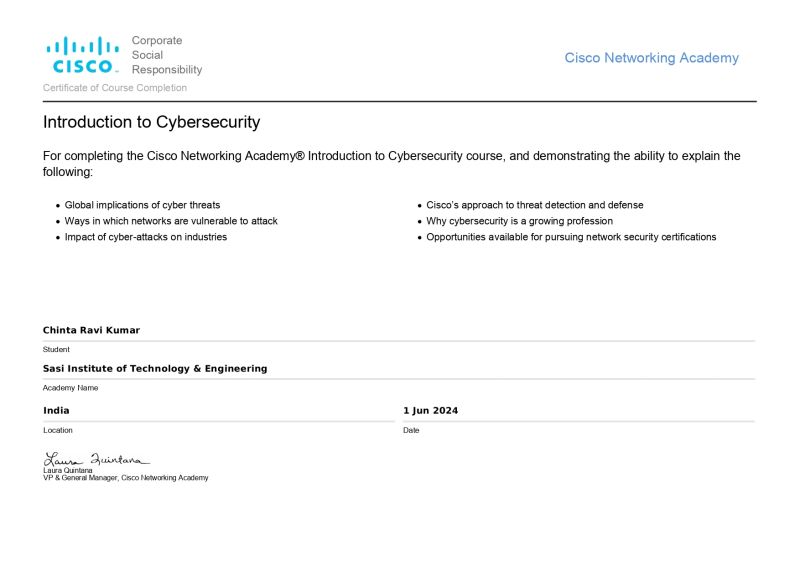 Cybersecurity Certificate